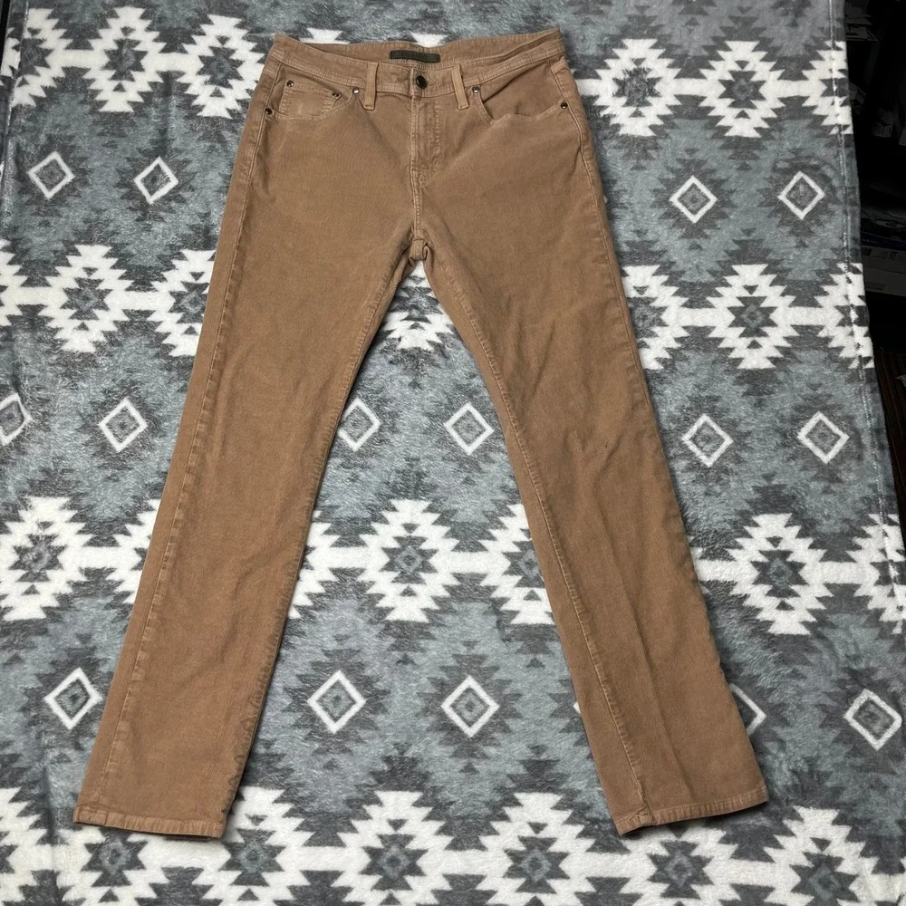 Murano Alex Fit Brown Corduroy Pants 32x32 Mens Slim Straight Stretch Trousers